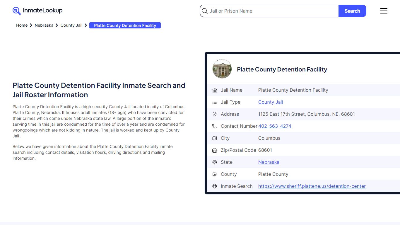 Platte County Detention Facility Inmate Search, Jail Roster, Bookings ...